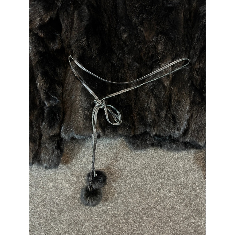 VTG Y2K Wilsons Leather Maxima Jacket Womens XL Black Genuine Rabbit Fur Angora - Picture 11 of 11